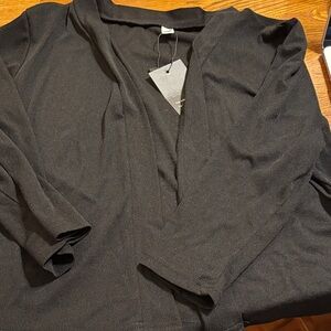 Black Open Front Cardigan